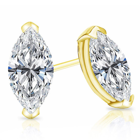 Basket Marquise Cut Diamond Stud's - RV The diamond dealer