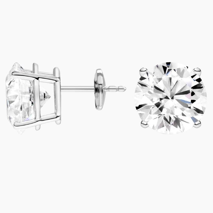 Basket Round Cut Diamond stud's - RV The diamond dealer