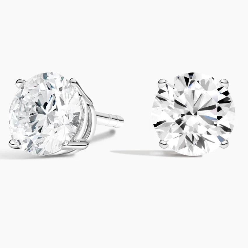 Basket Round Cut Diamond stud's - RV The diamond dealer
