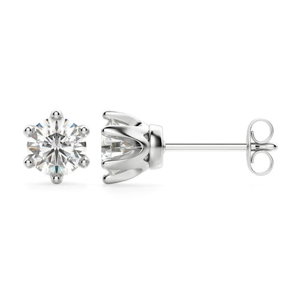 Crown Round Cut Diamond Stud's - RV The diamond dealer