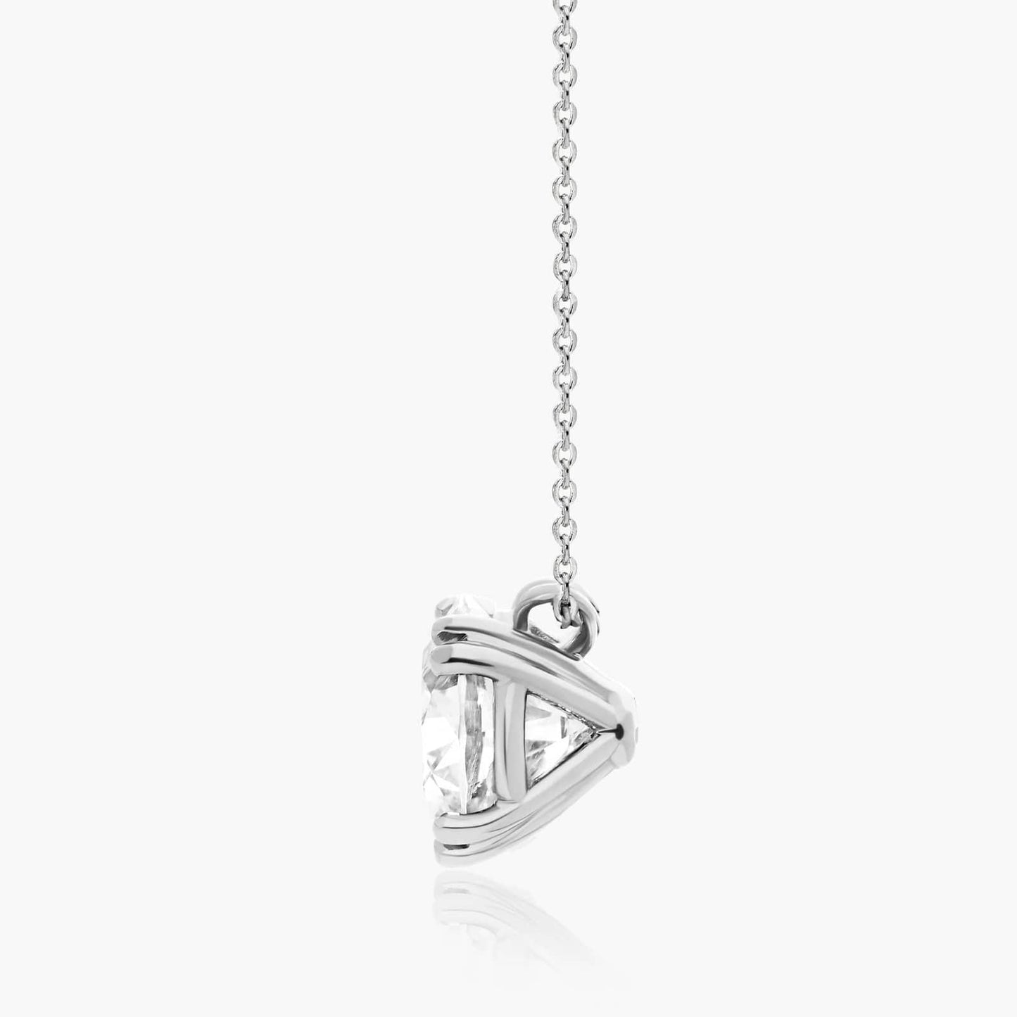 Round Double Prong Solitaire Pendant