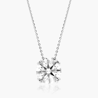 Round Double Prong Solitaire Pendant