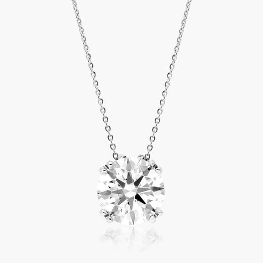 Round Double Prong Solitaire Pendant