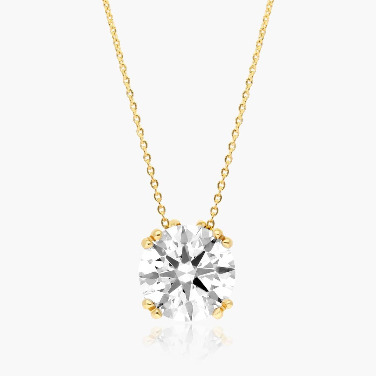 Round Double Prong Solitaire Pendant