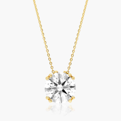 Round Double Prong Solitaire Pendant