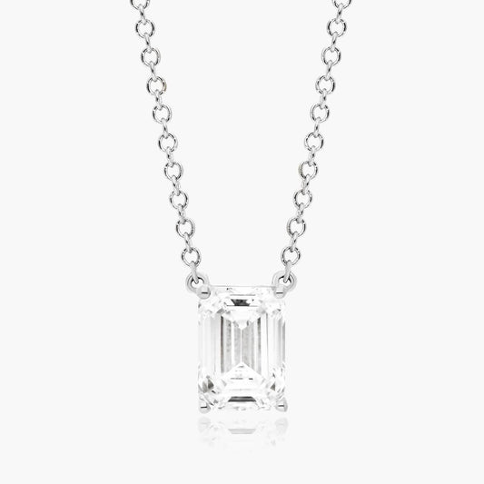 Emerald Shape Diamond Pendant