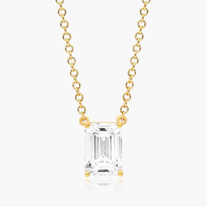 Emerald Shape Diamond Pendant