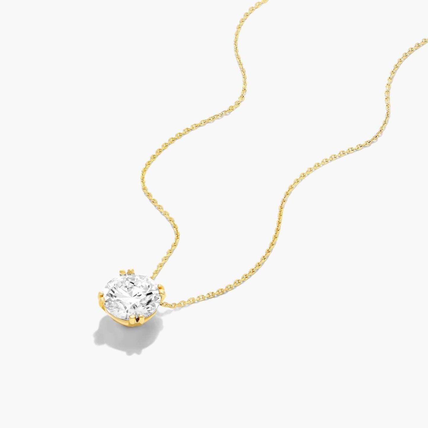 Round Double Prong Solitaire Pendant
