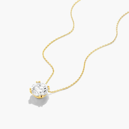 Round Double Prong Solitaire Pendant