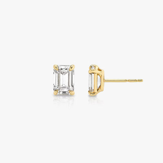 4 prong Radiant Cut Diamond Stud's - RV The diamond dealer
