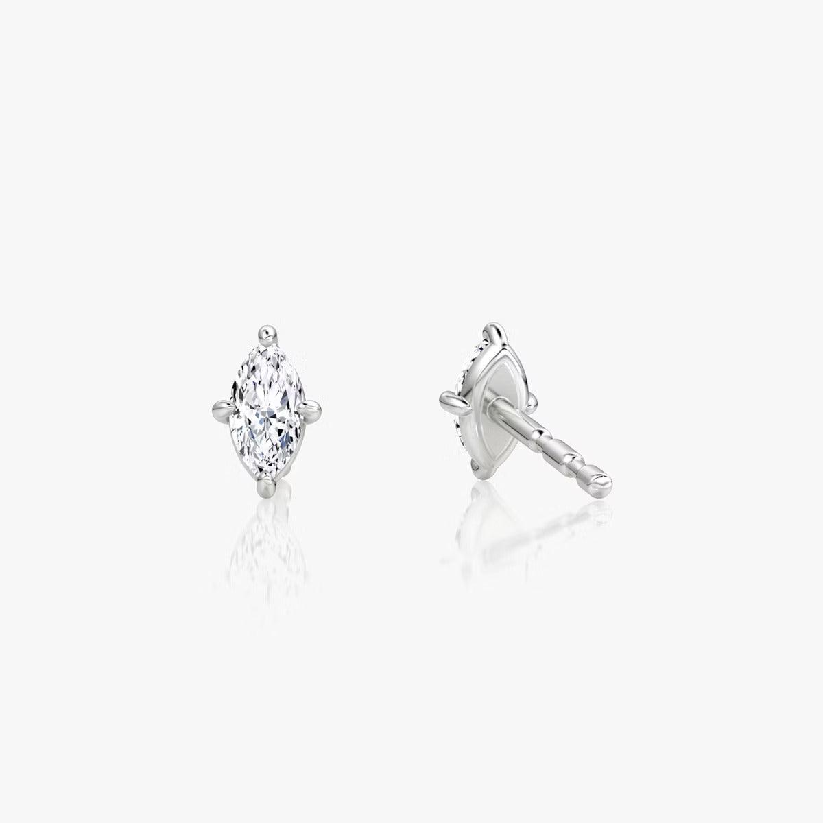 Solitaire Marquise Cut Diamond Stud's - RV The diamond dealer