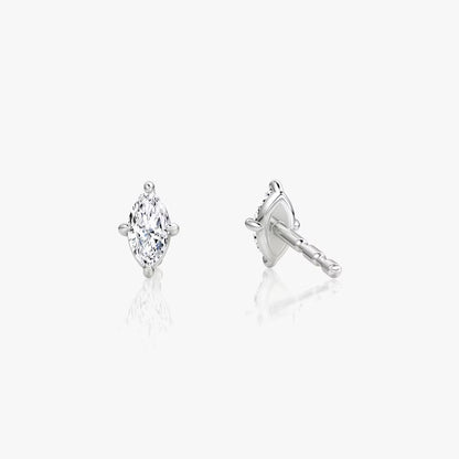 Solitaire Marquise Cut Diamond Stud's - RV The diamond dealer