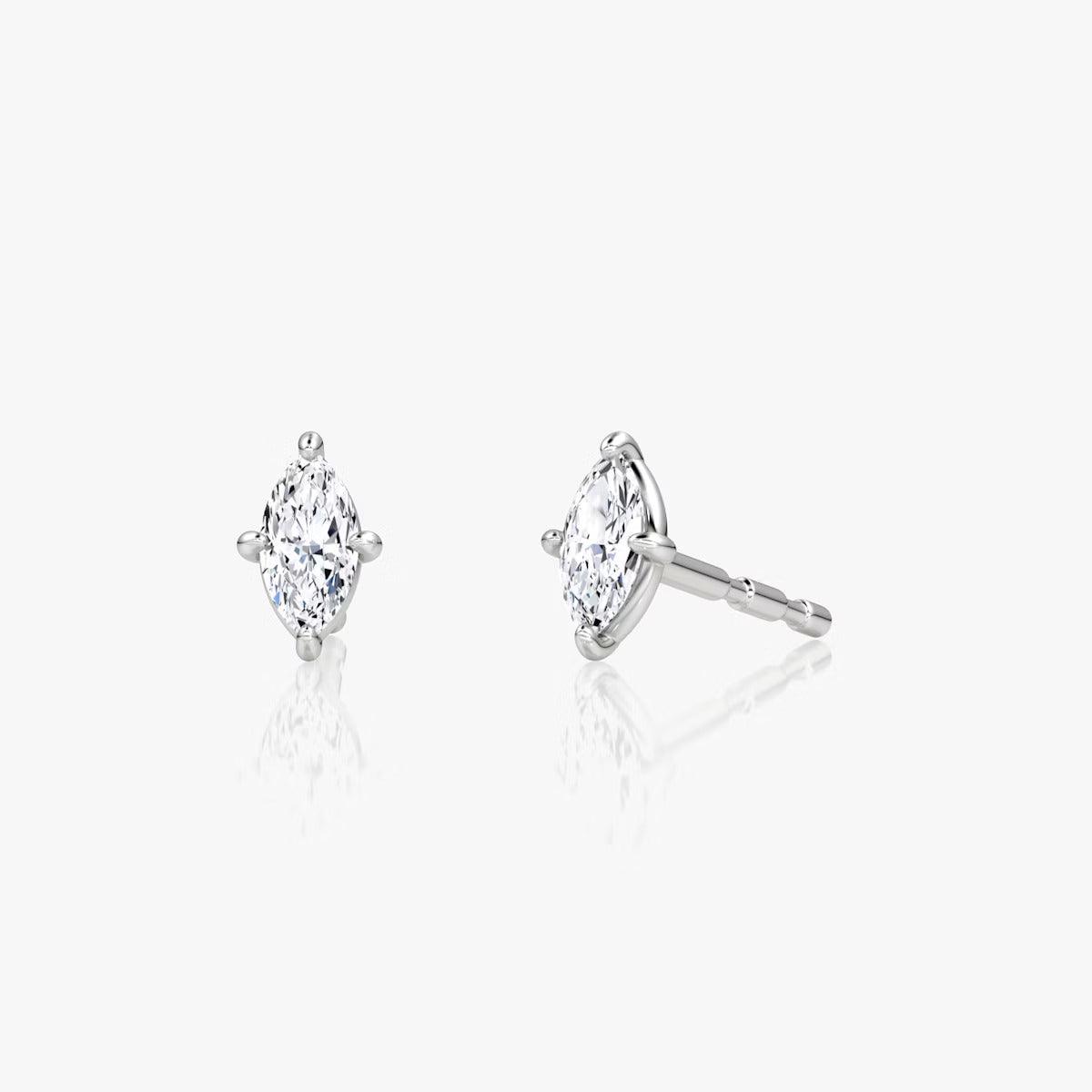 Solitaire Marquise Cut Diamond Stud's - RV The diamond dealer