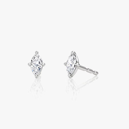 Solitaire Marquise Cut Diamond Stud's - RV The diamond dealer