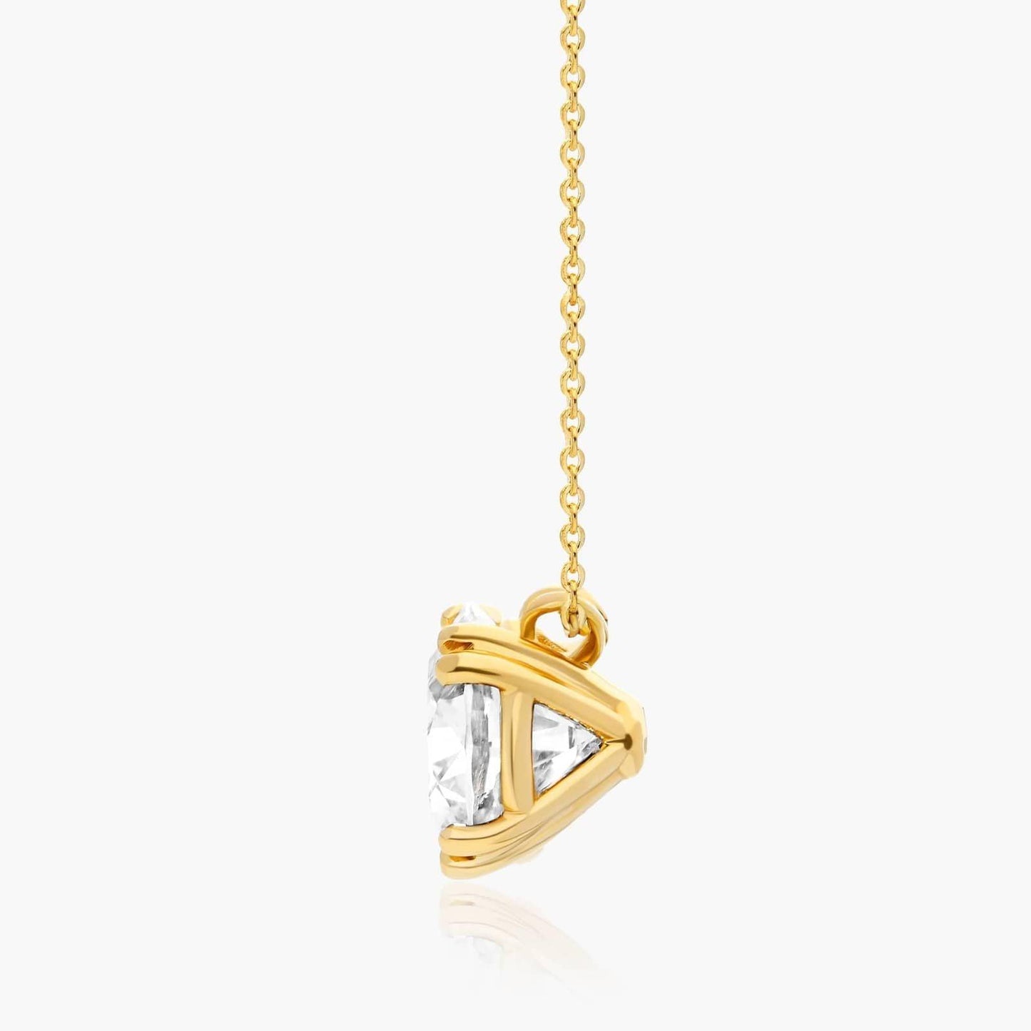 Round Double Prong Solitaire Pendant