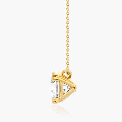 Round Double Prong Solitaire Pendant